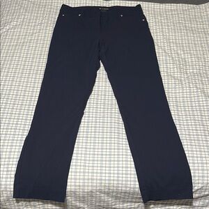 Zac & Rachel Navy Blue Straight-Leg Slacks